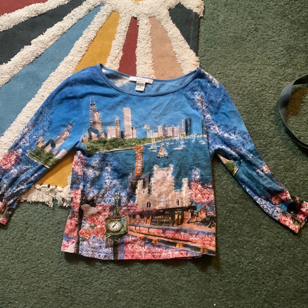 Light blue print shirt